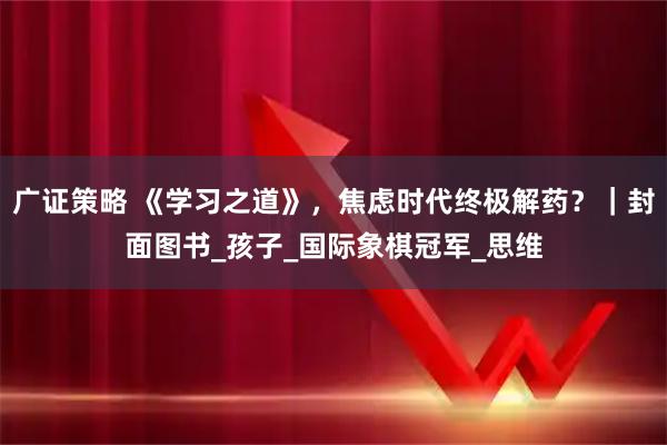 广证策略 《学习之道》，焦虑时代终极解药？｜封面图书_孩子_国际象棋冠军_思维